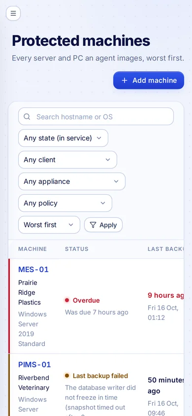 Machines on a phone