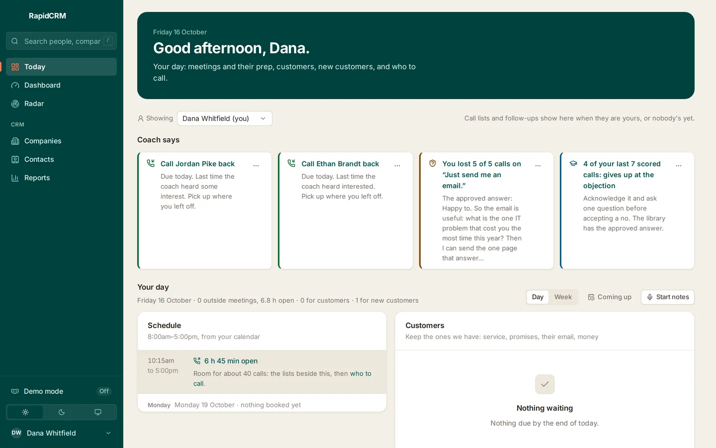 RapidCRM, Today: What matters now