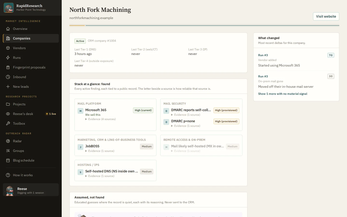 RapidResearch, A change: Moved off its own mail server